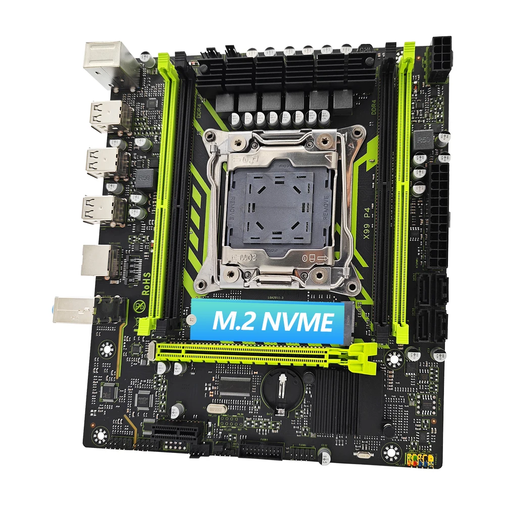 MUCAI X99-P4 LGA2011-3: サーバー/ゲーミングボード、DDR4 128GB、2xUSB3.0+6xUSB2.0、Realtek GB LAN