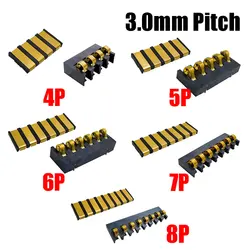 10Set Battery Holder 5A High Current 3mm Pitch 2/3/4/5/6/7/8P Shrapnel Type Battery Connector Male Female Battery Contact Plate