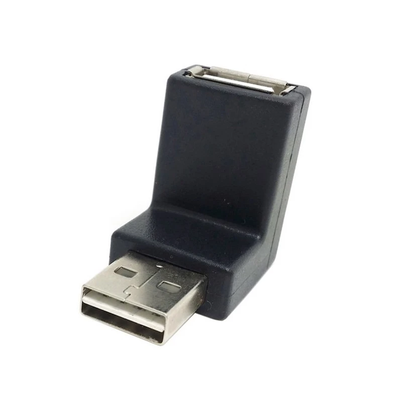 

10pcs/lot USB 2.0 A type Male to Female Extension Adapter 90 Degree Down & Up Angled Reversible Design Black color