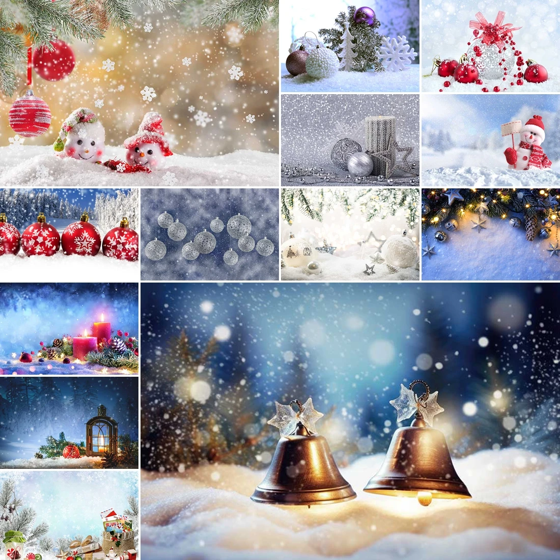

MOON.QG Christmas 2025 News Photography Backdrop Snowy Bokeh Gifts Balls Backgrounds Photography Props Party Decorations Wall