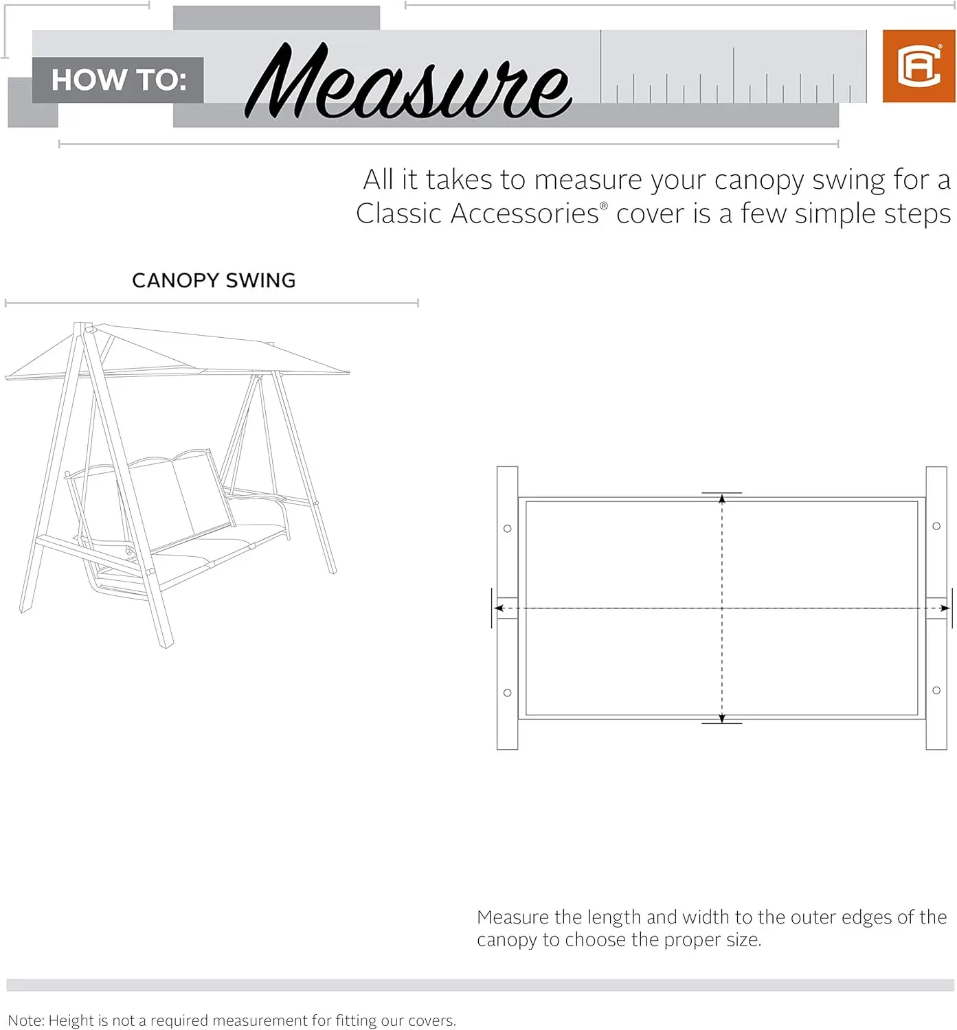 Veranda Water-Degree CanAmendments Swing Cover, Couvertures de meubles, 88 po, Accessoires