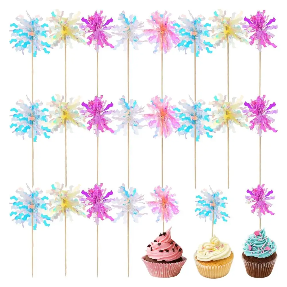 Cake Decoration Foil Happy Birthday Firework Design Fruit Toothpick Women