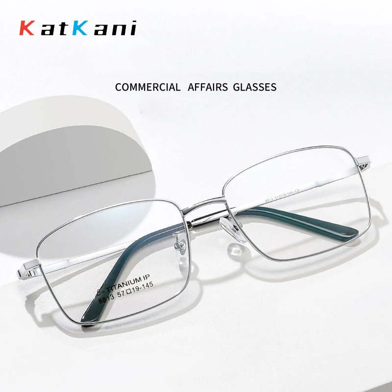 

KatKani New Retro Fashion Business Eyewear Ultra Light Alloy Square Optical Prescription Eyeglasses Frame Man And Woman 8813