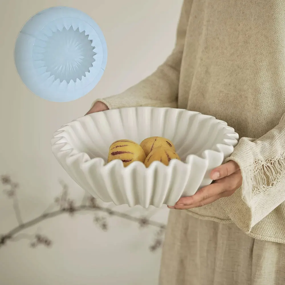 

DIY Geometric Tray Mold Reusable Silicone Molds for Cement Bowl Plaster Epoxy Resin, Wabi Sabi Home Decor, Craft Meditation Gift