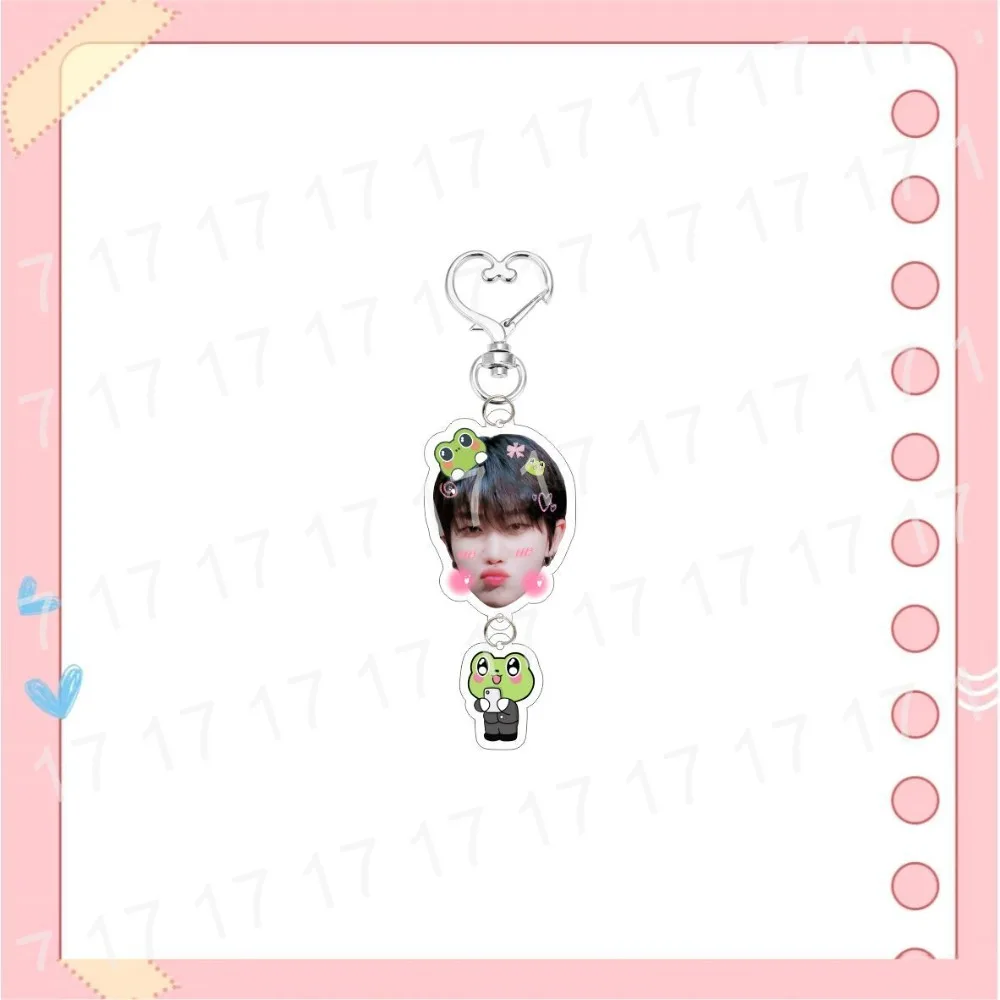 Kpop Idols 17 Cute Large Head Cartoon Acrylic Keychain S.COUPS JEONGHAN WOOZI DK MINGYU THE8 SEUNGKWAN Photo Keyring Bag Pendant