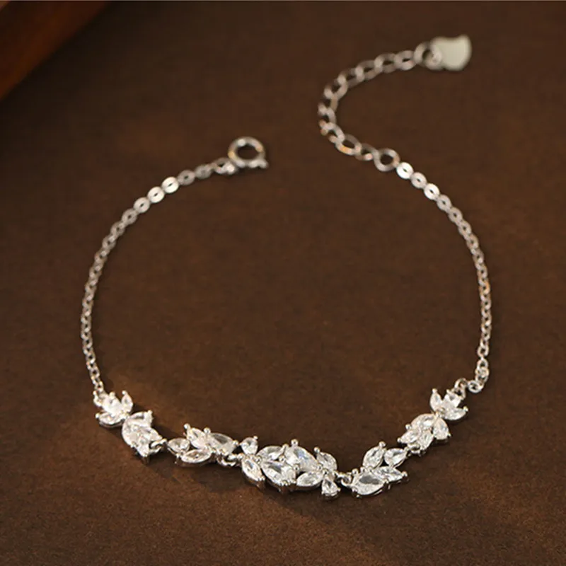 

Женский браслет из стерлингового серебра S925 с нерегулярными цирконами, популярные европейские и американские модные украшения, аксессуары для вечеринок
