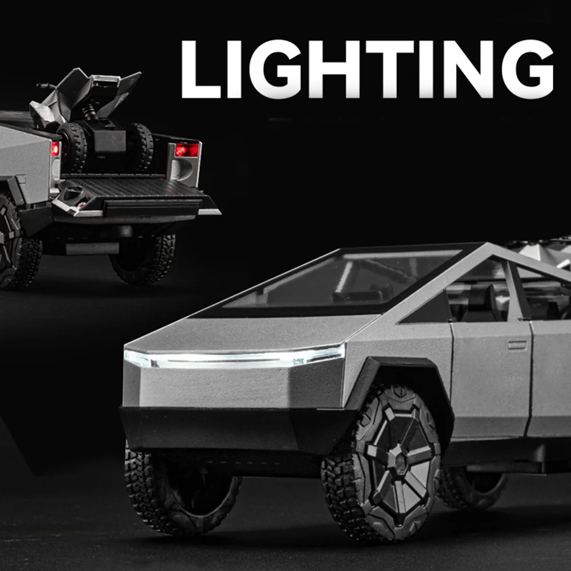 Boy Toy Pickup Truck 1/24Mars Pickup Diecast Metal Model Car, Camper RVMotorhome Toys, With Sound and Light Pull Back, Kids Birt