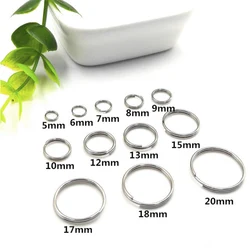 100pcs/lot  6/7/8/9/10/12/15/18/20 304 stainless steel Open Jump Rings Double Loops  Split Rings Connectors For Jewelry Making