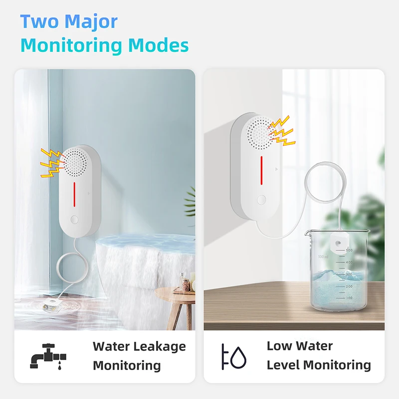 Tuya WiFi Smart Water Sensor Water Leakage Detector Smart Home Flood Overflow Safety System APP Remote Alarm Work With Tuya