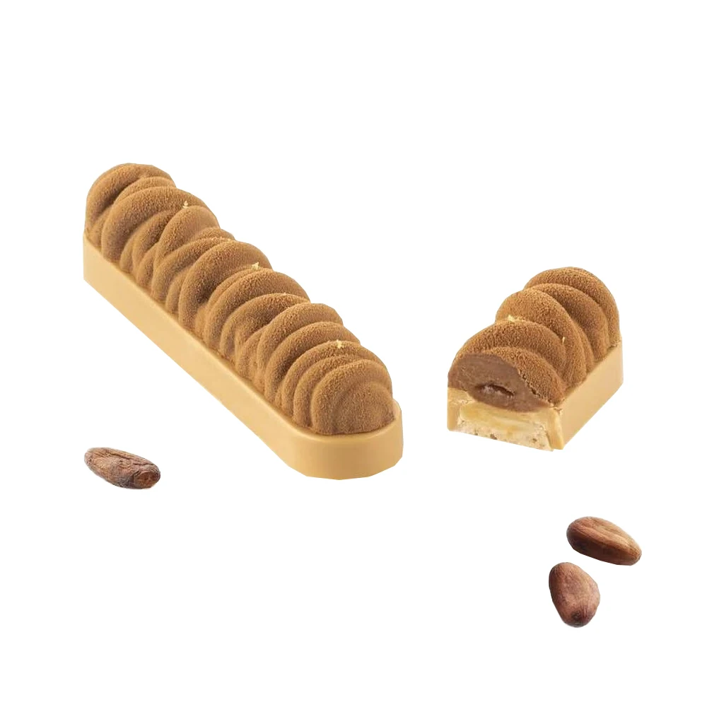 12 Cells Long Stripy Lines Winding Texture Design Mousse Cake Mold Chocolate Puff Mold Dessert Baking Tools Kitchen Bakeware