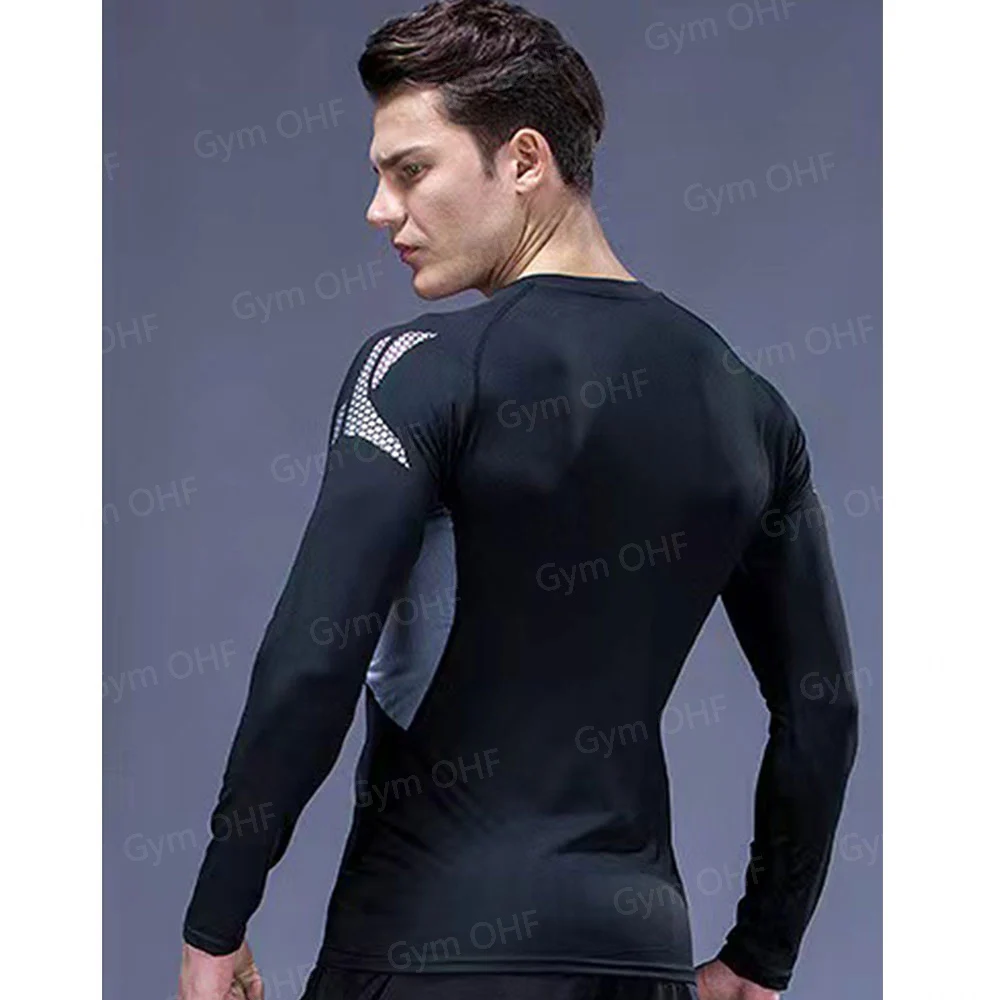 Kompression T Shirt Mann Quick Dry Lauf Gym Fitness Enge Sportswear Sommer Atmungsaktive Spinne Kurzarm T Shirt Männer 2099 – Detail 24