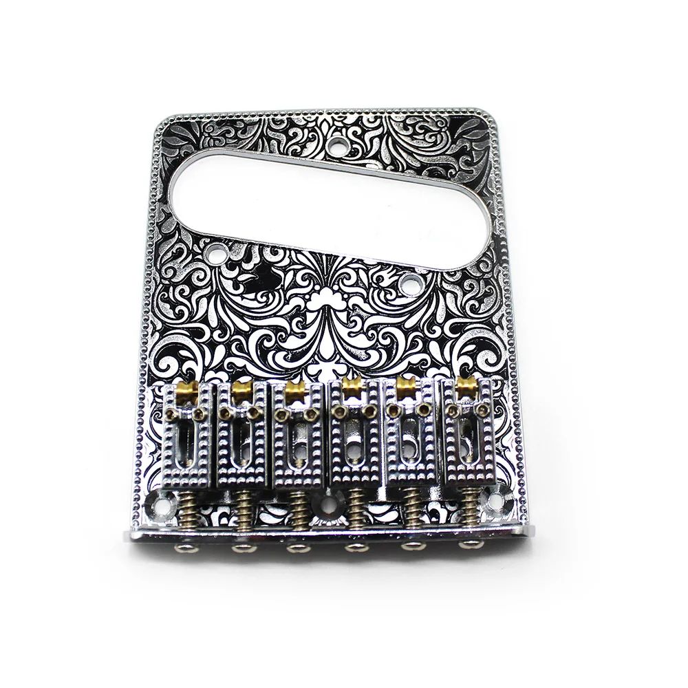 Metal Roller Saddle Bridge with Single Coil Pickup Hole & Wrench Screws for Telecaster Replacement Part Accessory Metal Roller