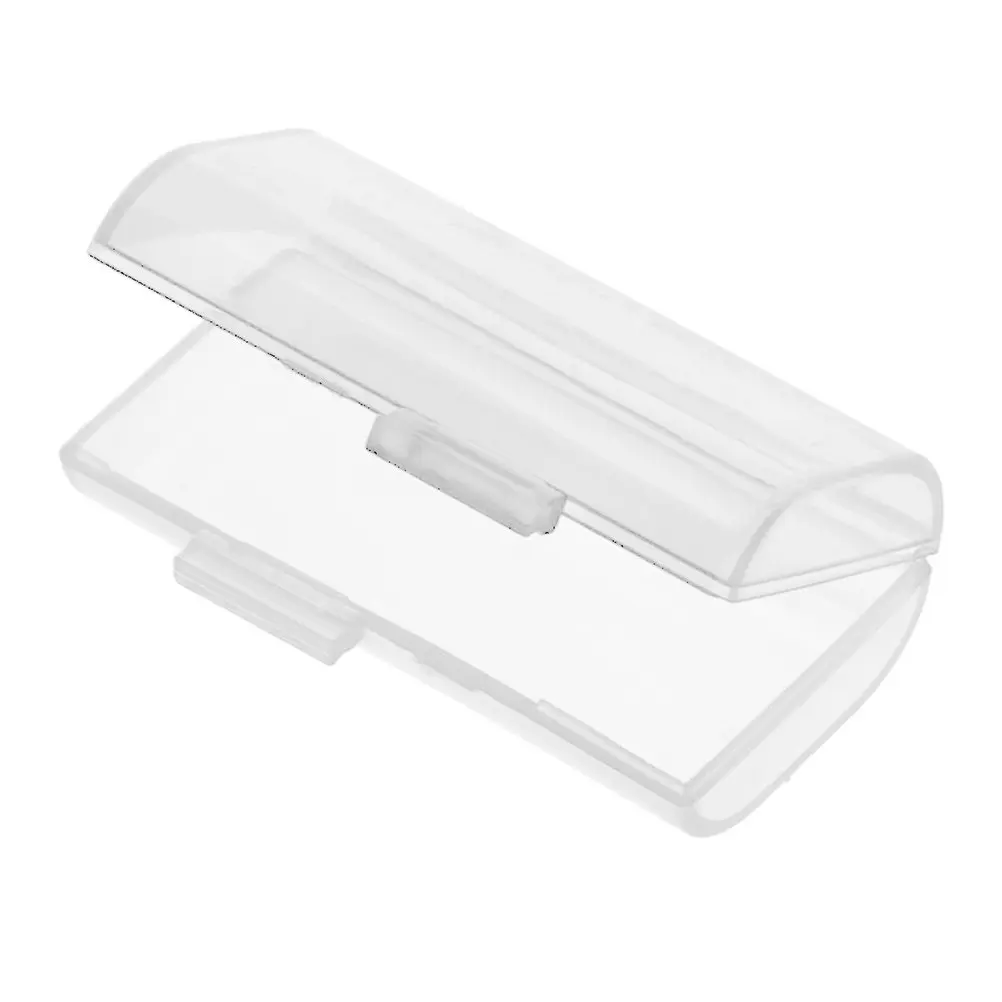 Portable Clear Hard Plastic Battery Holder Storage Box Safe Organizer for 2 Aaa Batteries Compact Battery Storage