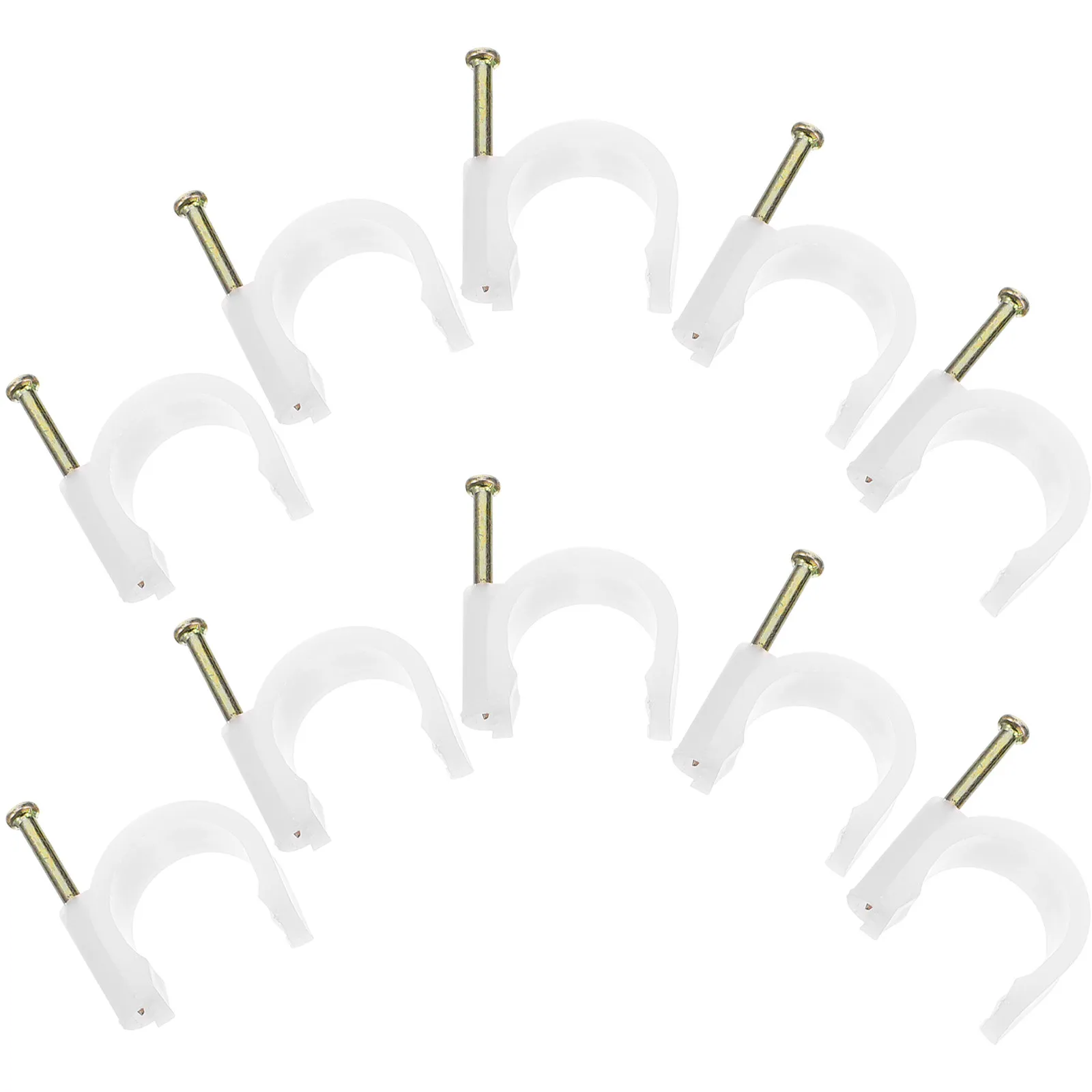 50Pcs Solid Pe Cable Staples Wire Clips for Electrical Wiring Ethernet Coax TV Speaker Cords Extension Cord Clips Cable Clamps