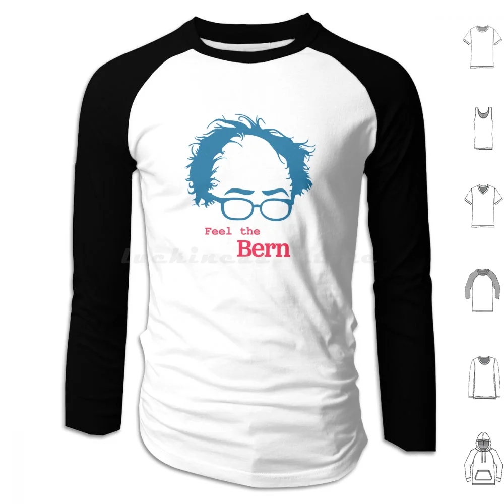 Feel The Bern Sudadera con capucha de algodón de manga larga Sanders Bernie Feel The Bern Democratic Politic Usa