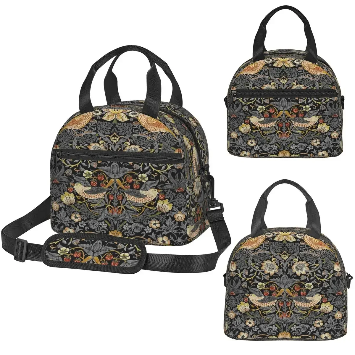 William Morris Strawberry Thief Insulated Lunch Bag for Kids School Cooler Thermal Box Tote Portable Lunch Boxes