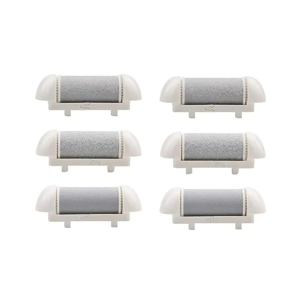 Black Foot Care Tool Heads, Hard Skin Remover, Refill Rollers for Cracked Heels Calluses and Dead Skin Removal, 6 Pcs