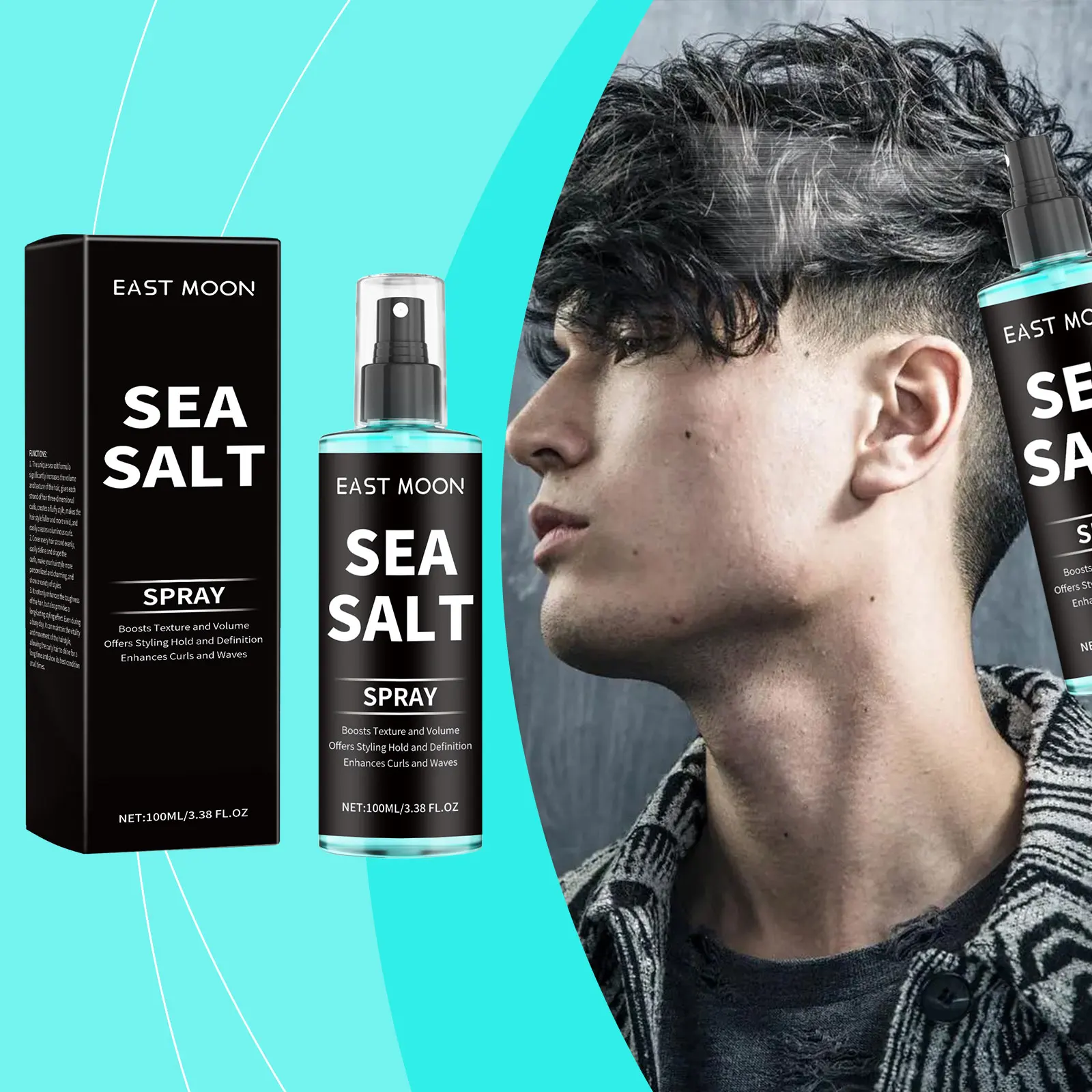 

Sea Salt Curl Spray Long-lasting Setting Elastin Curl Spray for Lazy People Refreshing Hair Spray Enhance Hair Elasticity