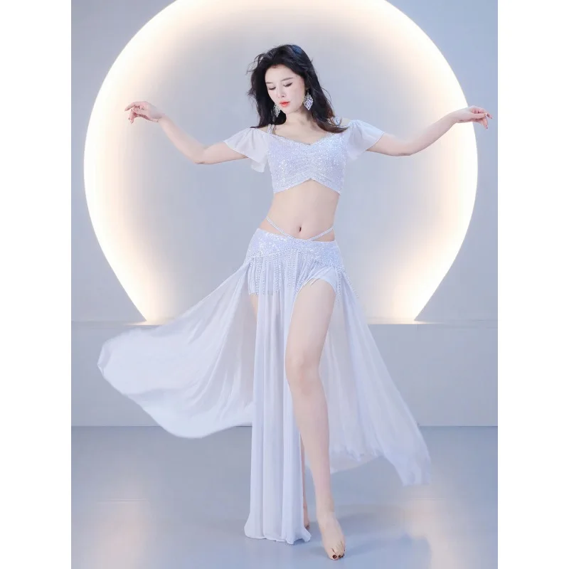 Customized Belly Dance Costume 2026 Practice Outfit Set Rhinestone Tassel Group Table Performance Class Uniform