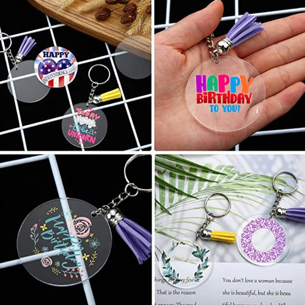 

15pcs Acrylic Circle Blanks Clear Round Discs Transparent DIY Craft Supplies Heart Shape Handmade Art Projects