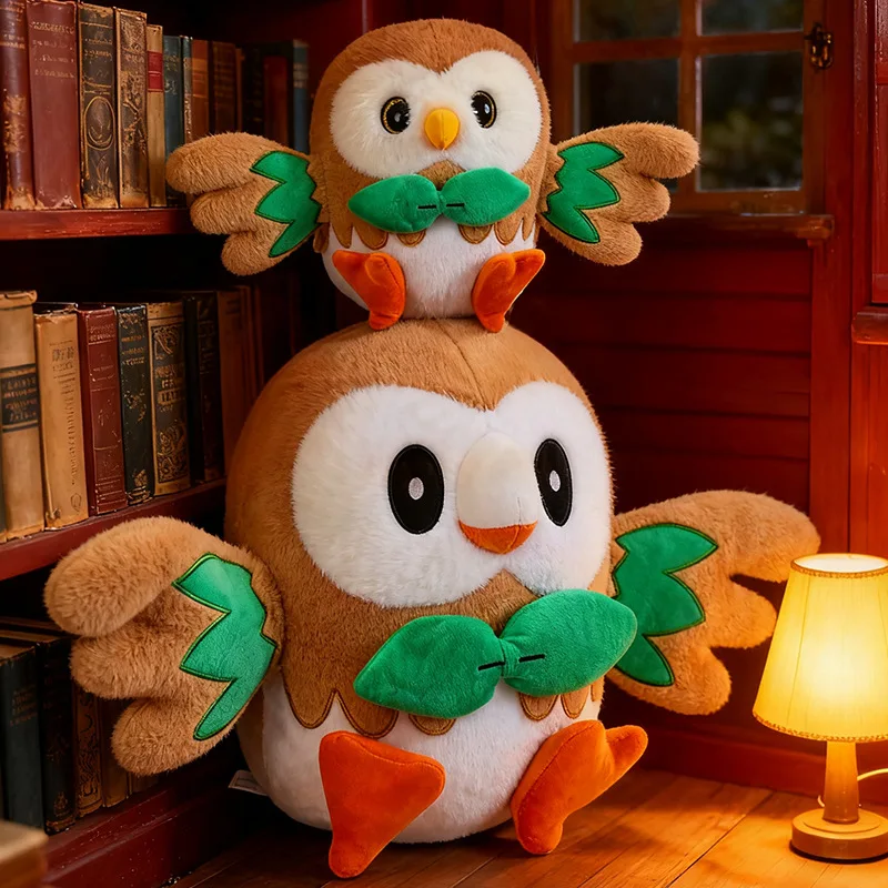 30/50cm Birthday Pokemon Plush Toys Rowlet Cartoon Large Pillow Doll Cute Ornament Stuffed Plushie Bird Pokémon Gift for Kids