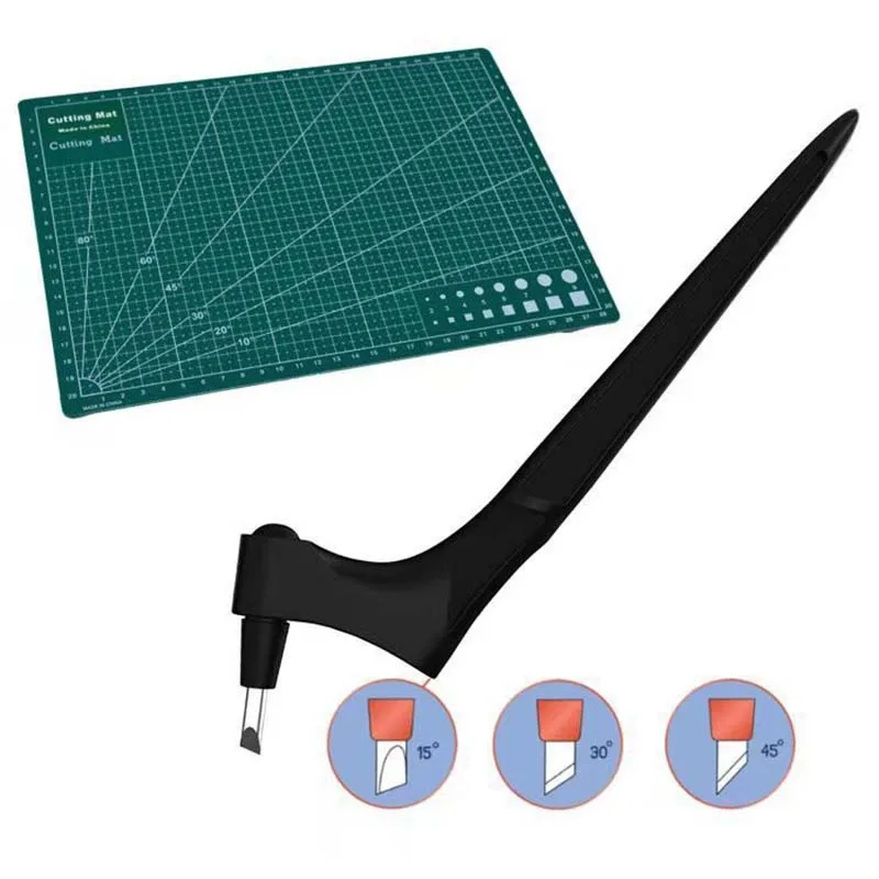 ZK30 DIY Art Cutting Tool, Craft Cutting Kinfe with 360° Steel Rotating Blade Safety Cutter Paper Knife Accessories Hand Tool
