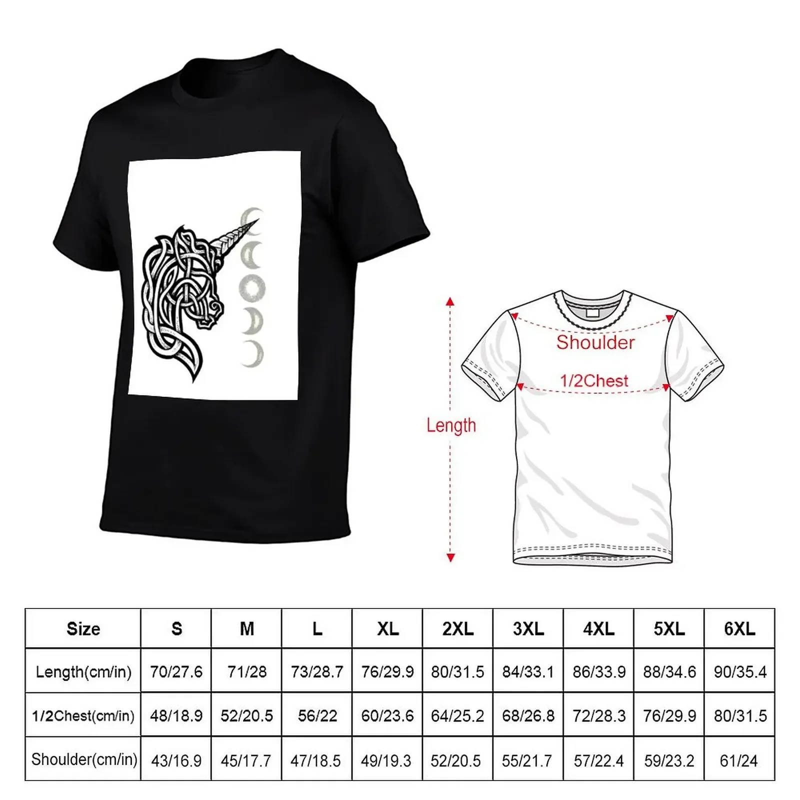 Unicorn Celtic Knot Dotwork T-Shirt vintage graphic tee street wear luxury clothes men