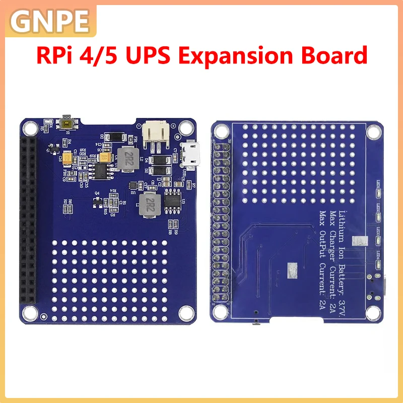 

Raspberry Pi 4/5 UPS Uninterruptible Power Supply HAT Lithium Battery Module