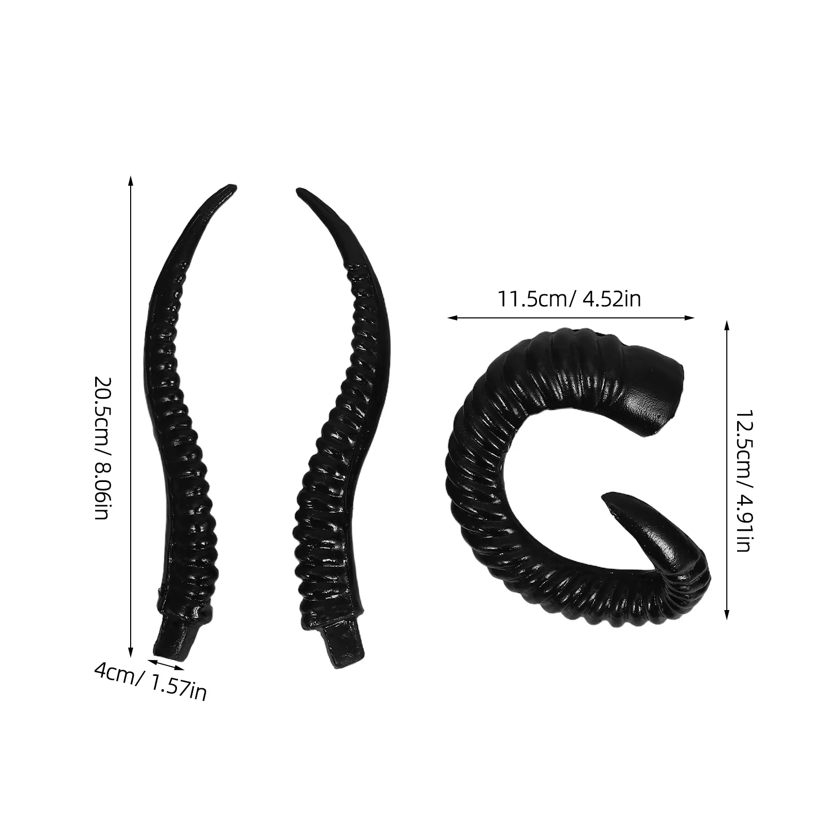 2 쌍 현실적인 염소 뿔 DIY 머리띠 장식 코스프레 의상 소품 할로윈 테마 파티 액세서리