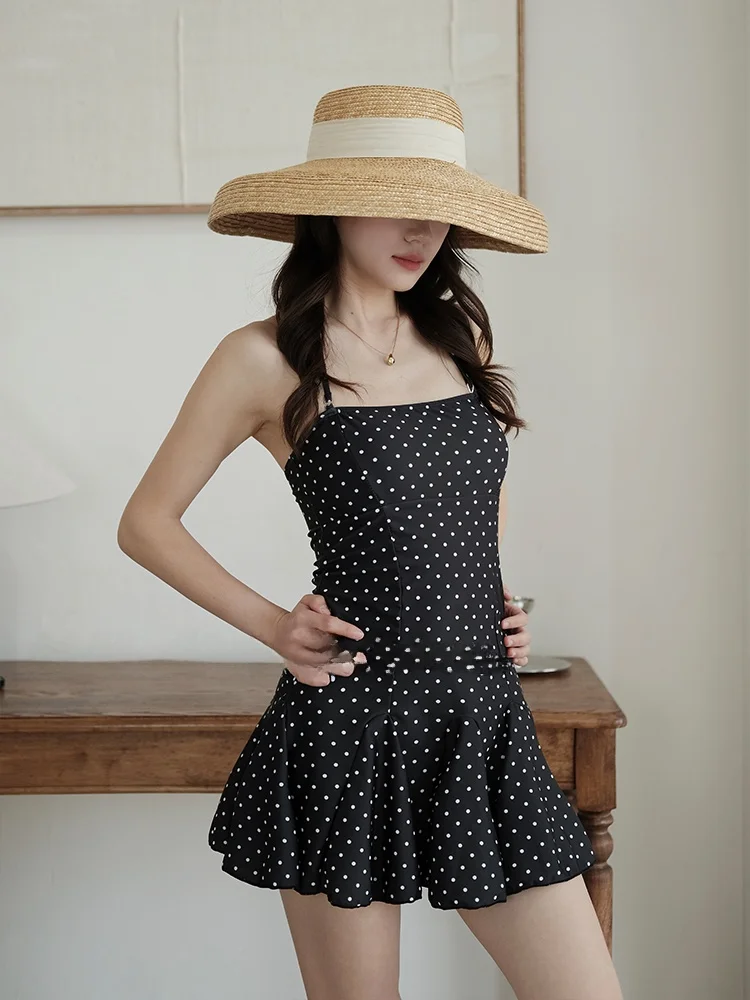 

Ретро-японский купальник в горошек для женщин, утягивающий, сексуальный, термостойкий, для плавания