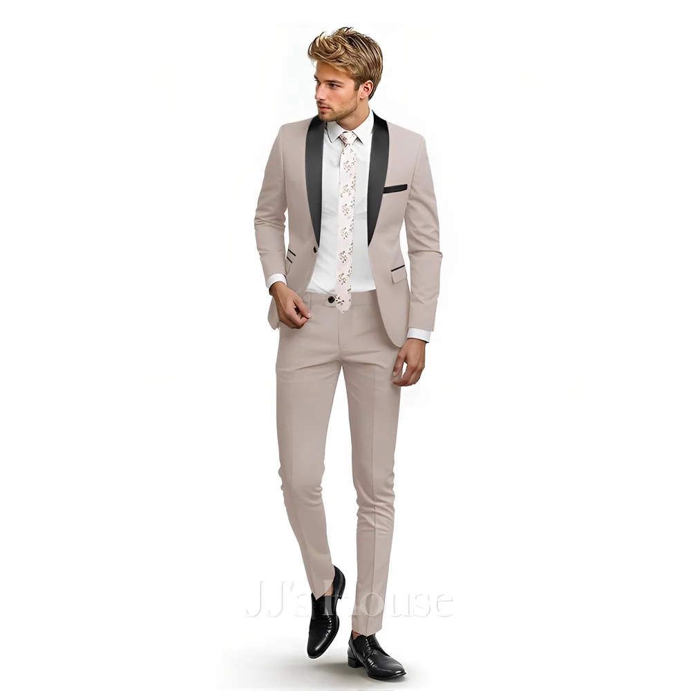 

Wedding Groomsmen 2 Piece Single Breasted Solid Color Men's Prom Tuxedo Suit Fashion Tailored Outfit