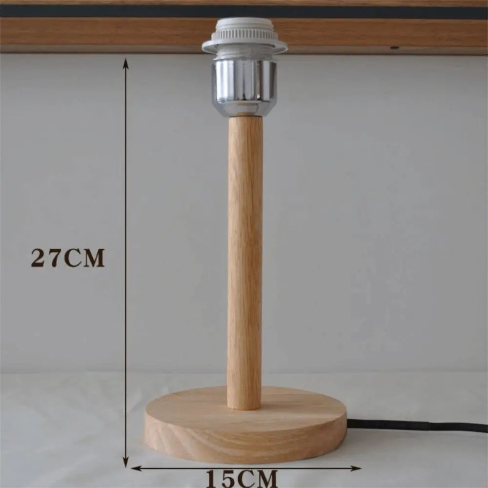 Universal Solid Wood Lamp Base Holder On Off Switch EU Plug Table Lamp Holder E27 Wooden Lamp Holder Study Room