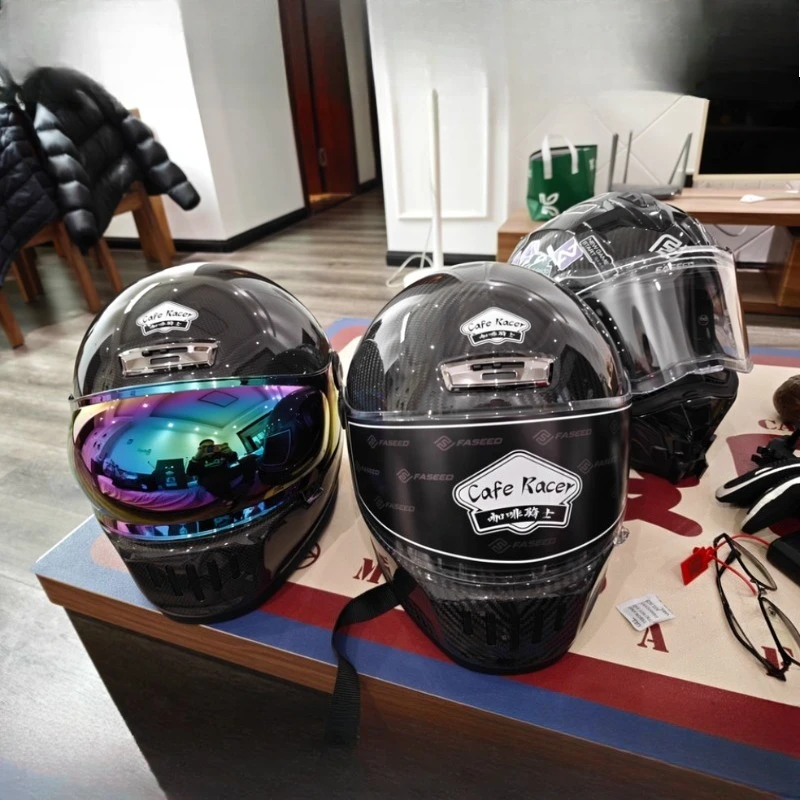 FASEED Helmet Lens Full Face Helmet Day and Night Café Rider V8 Visor Helmet Replacement Accessories