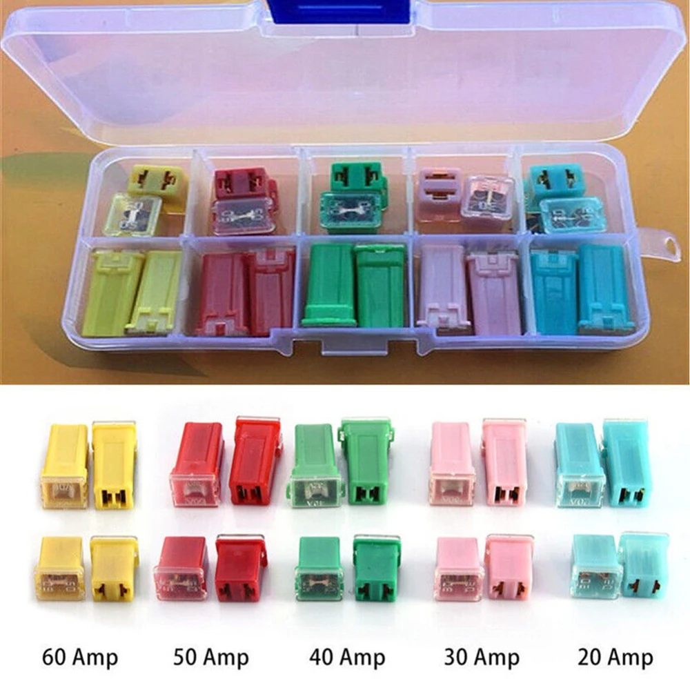 20pcs JCase  box shaped mini tall  Low car fuse combination kit square set car accessories, suitable for 20A 30A 40A 50A 60A