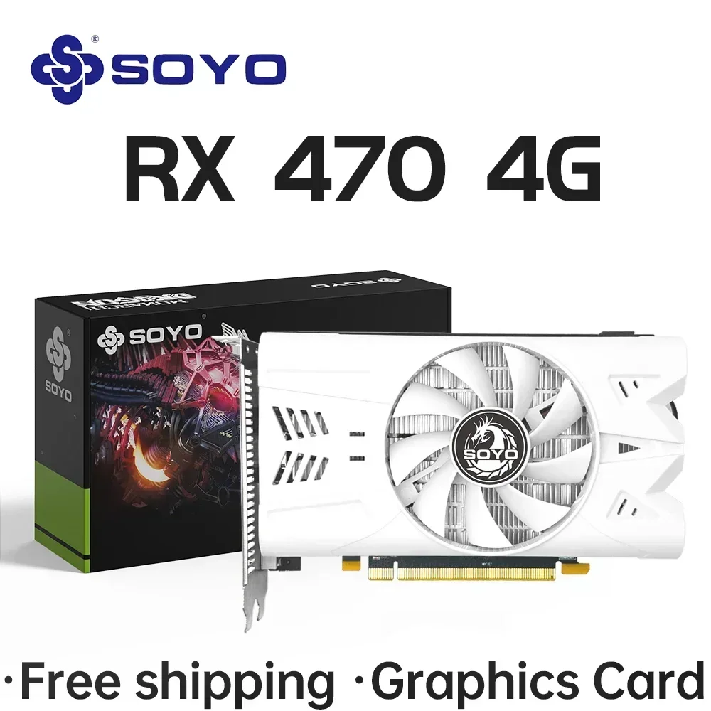 

US.EU Graphics Cards AMD Radeon RX470 4G GDDR5 256bit Video Card HDMI+DP+DVI For Desktop Gaming Computer Components GPU RX 4
