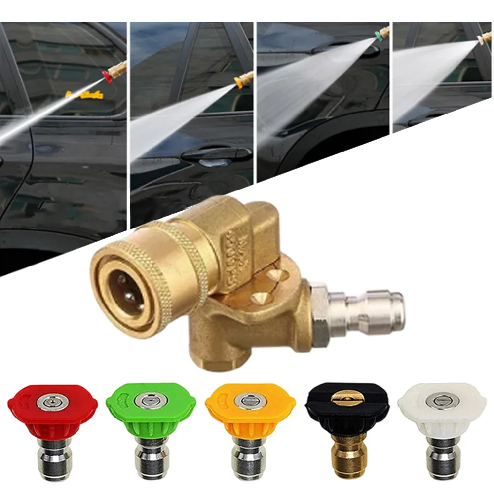 6-Pack Pressure Washer Accessories Kit 1/4'' Quick Connect Pivoting Coupler Power Washer Nozzle Tips Multiple Degrees 4500PSI