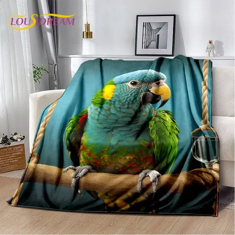Dream Colorful Parrot Macaws Budgerigar Bird Blanket,Soft Throw Blanket for Home Bedroom Bed Sofa Picnic Office Travel Cover Kid