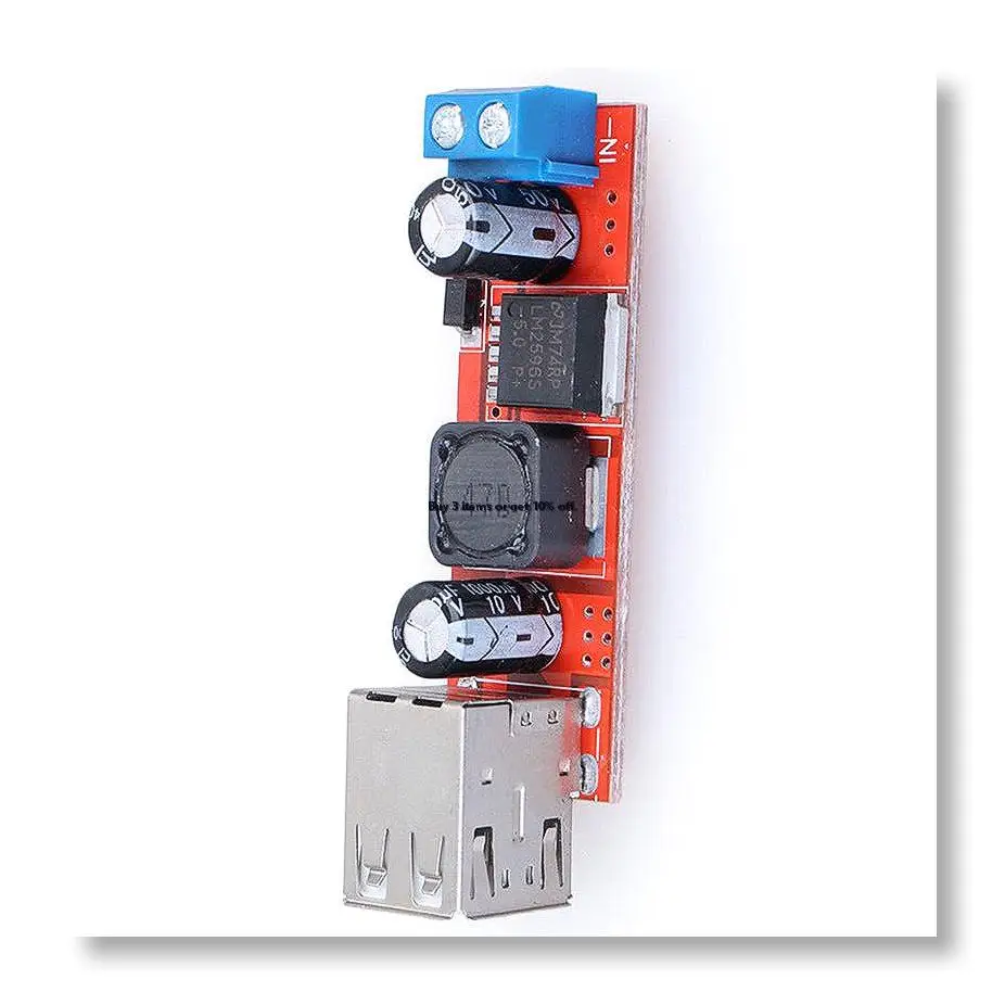 ✤Dual USB 9V/12V/24V/36V to 5V Converter DC-DC 3A Step Down Power Module