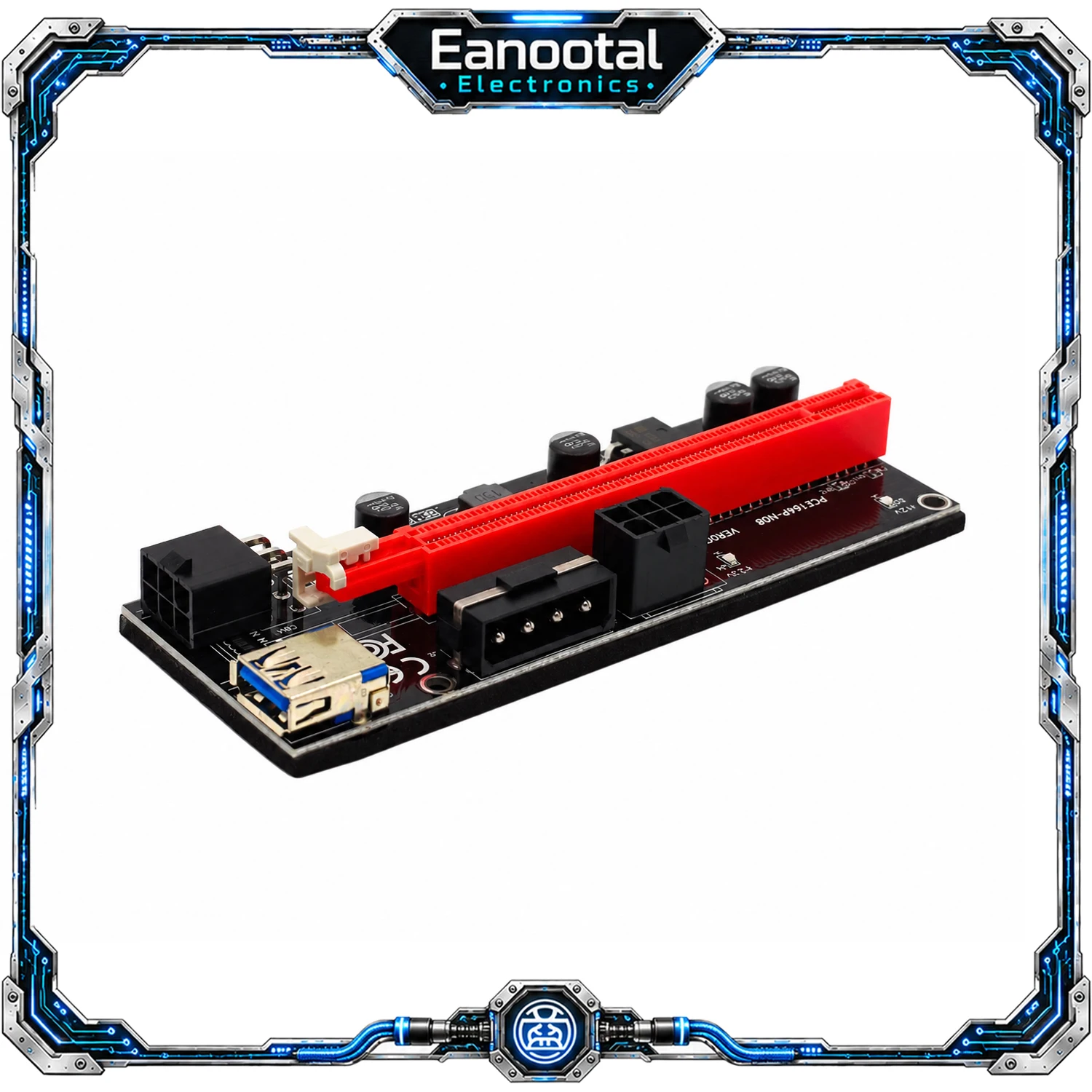 PCIe 1X to 16X GPU Riser Card Kit with USB 3.0 Cable and SATA 6Pin Adapter, V012PRO V013PRO V014PRO V016PRO V018PRO VER009S