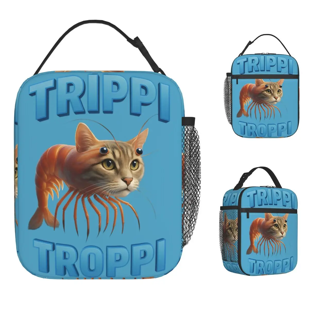 Trippi Troppi Italian Brainrot Meme Lunch Bag Kawaii Lunch Box Office Portable Thermal Tote Handbags Men Oxford Cooler Bag