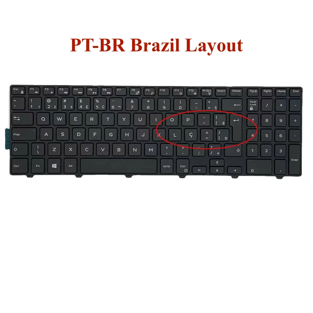 PT-BR Brasil LA LA Tinh Phím Dành Cho Laptop Dell Inspiron 15-5555 5557 5558 5559 5545 5547 5548 071m2c 0TTRTV 07tt4j 7tt4j 71M2C