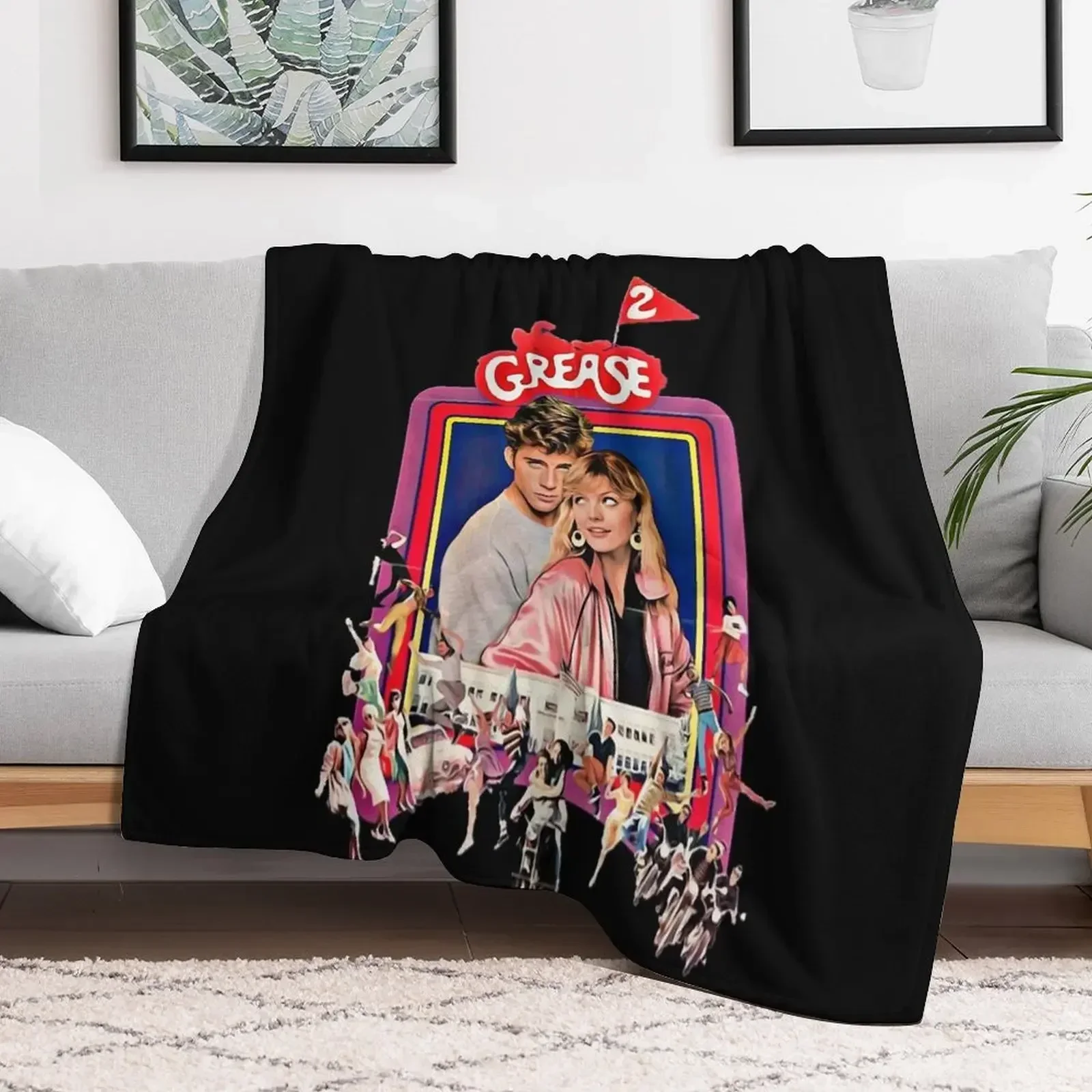 

Grease 2 Classic 80 s Film Essential T-Shirt Throw Blanket Bed covers Large Cute Blankets