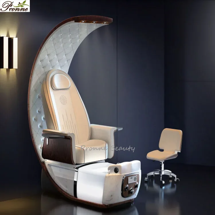 PronneBeauty New Arrival salon&spa durable Back-flow Prevention Design lounge spa pedicure chair with lighting