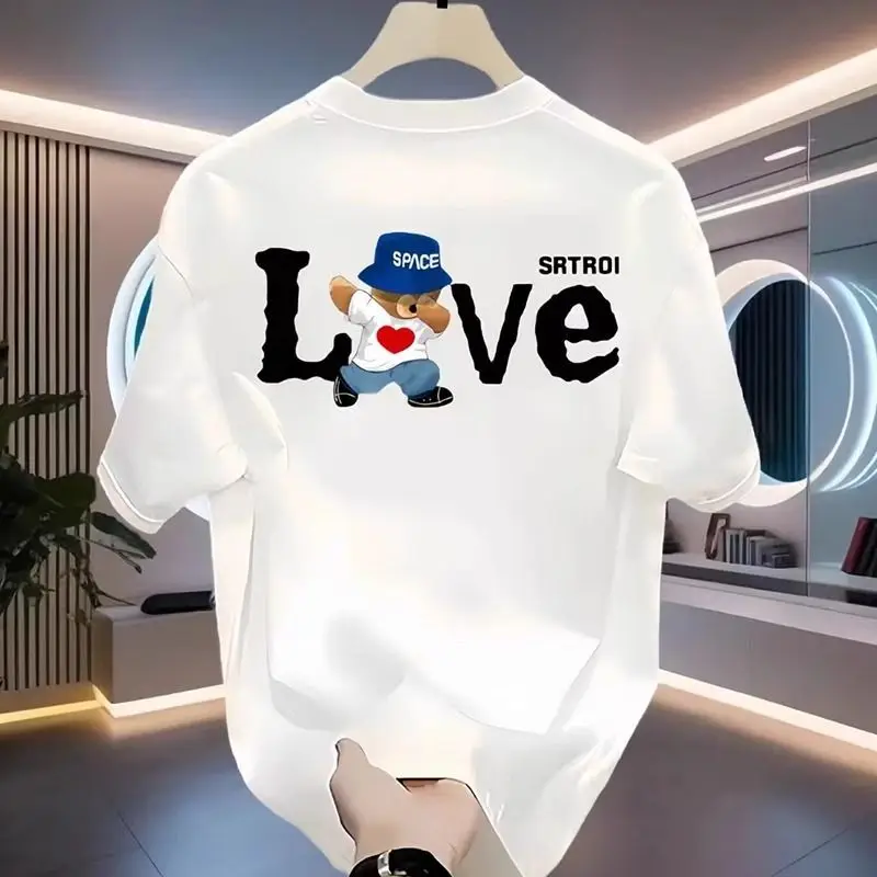 

Short-sleeved T-shirt men's summer trendy brand letters new ins super hot 2026 trendy couple loose half-sleeved T-shirt