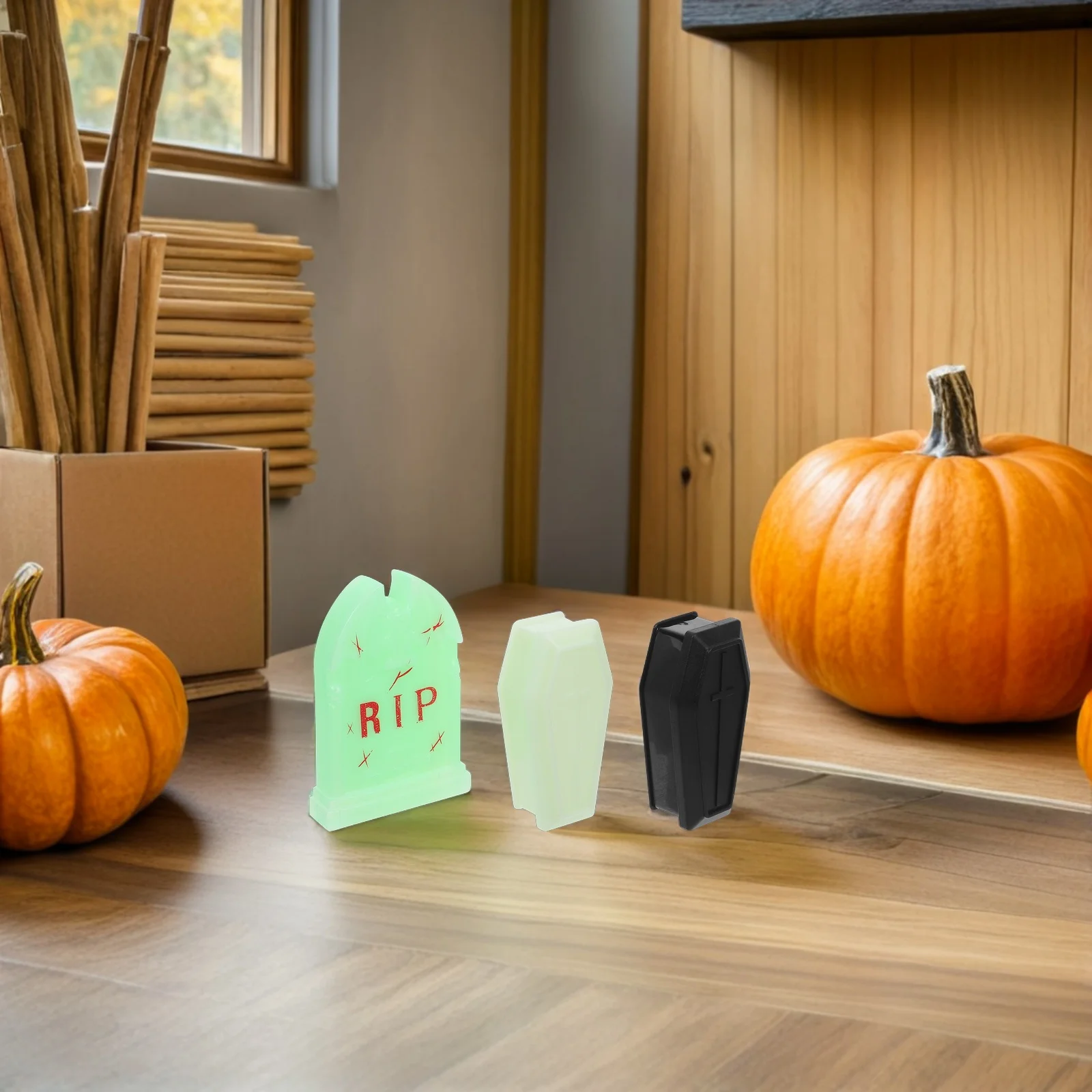 24 pezzi di bara di Halloween scatola decorativa terrario casa delle bambole in miniatura scherzo spettrale puntello accessori da giardino fatato plastica stregata