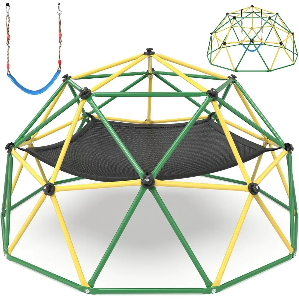 

Climbing Dome, 10FT Climber with Hammock & Swing, Jungle Gym Playground Backyard for Kids, 2024 Upgraded Model Indoor Outdoor