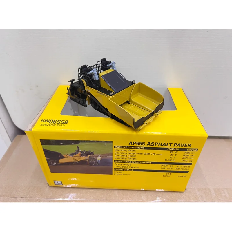 DM دييكاست 1:50 مقياس AP655 الأسفلت رصف سبيكة لودر أطفال بالريموت كنترول نموذج 85590MH جمع تذكارية عرض الحلي هدية