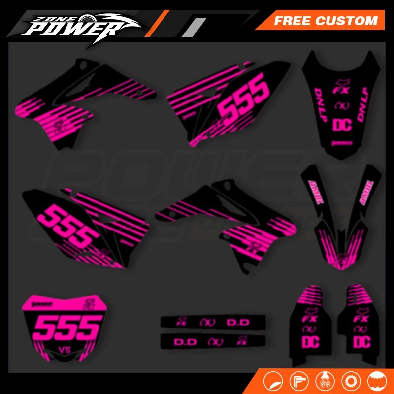 

Powerzone для SUZUKI RMZ250 RMZ 250 2010-2013 2014 2015 2016 2017 2018, полный комплект графических наклеек, наклейки для мотоцикла 3