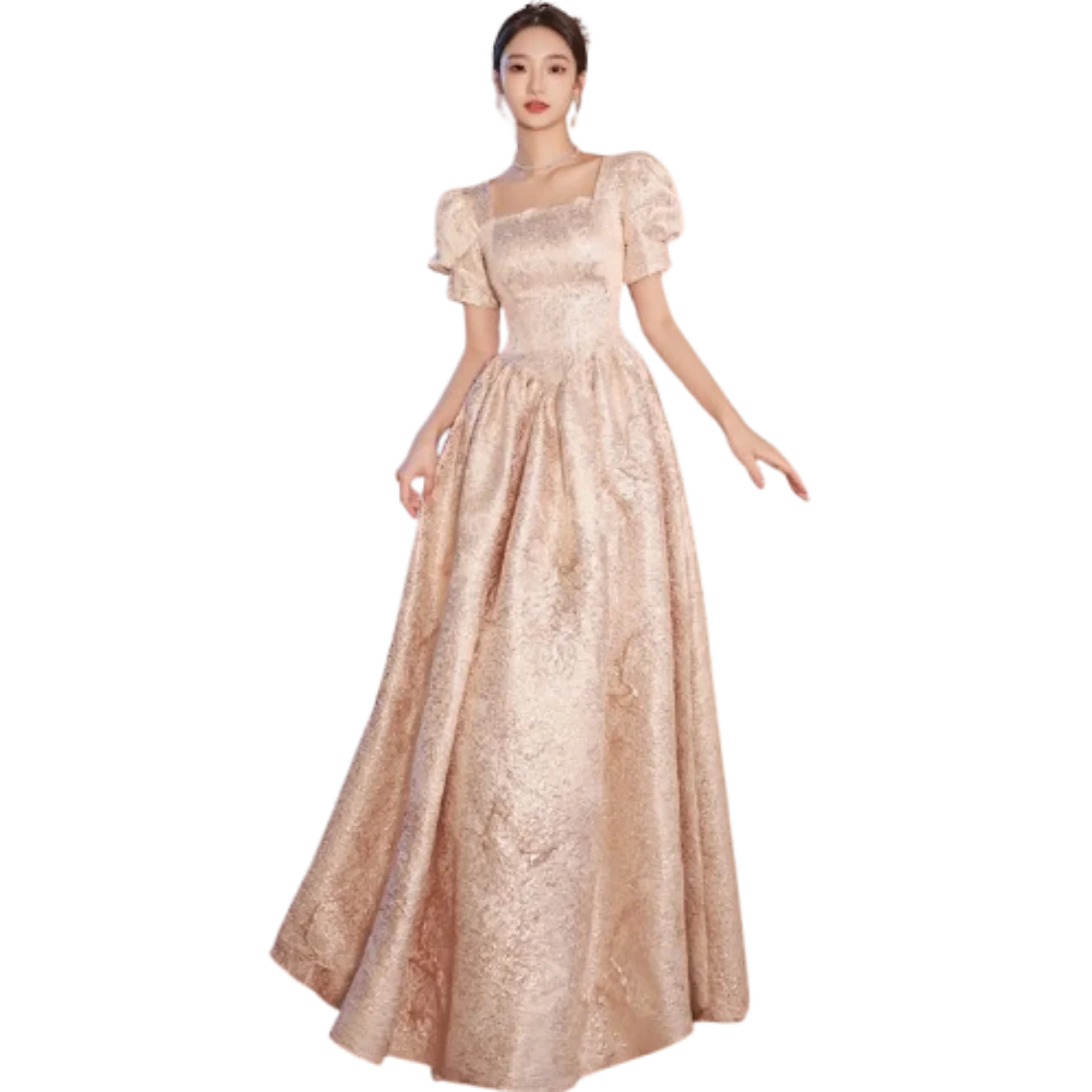 

Youth Graduation Evening Dress Women Light Luxury Niche High-End Art Test Performance Host Dress Spring Vestido Dorado Entallado