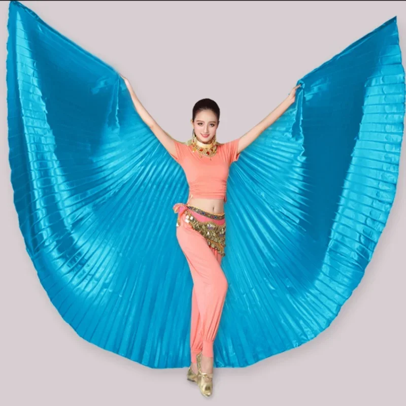 Skrzydła do Tańca Brzucha Indyjskie Skrzydła do Tańca Kostiumy Występne Skrzydła do Tańca Dorosły Tańcik Brzucha 360 Stopni Złote Srebrne Skrzydła